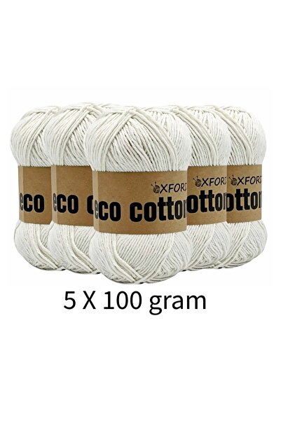 Oxford İplik 5'li Paket Eco Cotton - 100 gram 200 metre %100 Rejenere Pamuk Ö...