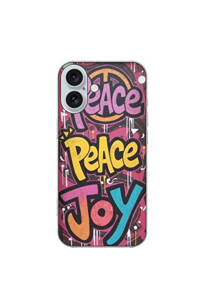 OEM Husa compatibila cu Apple iPhone 16 Silicon Gel Tpu Model Peace and Joy G...