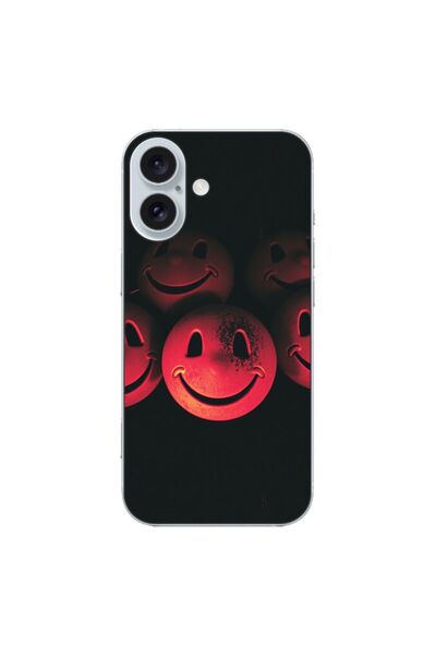 OEM Case compatible with Apple iPhone 16 Silicone Gel Tpu Pattern Grungy Smil...