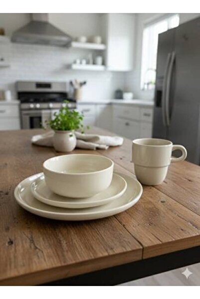 bity thok 16 Piece Ceramic Dinner Set - Premium Quality - Cream