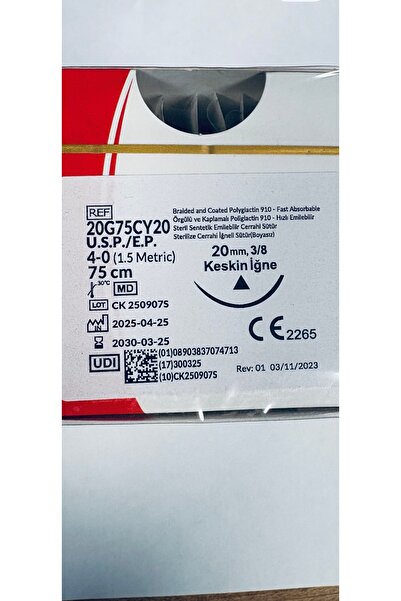 IĞNE&İPLİK RAPİD 4.0 KESKİN HIZLI EMİLEBİLİR CERRAHİ İPLİK 1 paket (12adet)