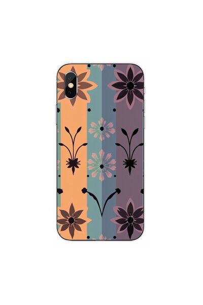 OEM Husa compatibila cu Apple iPhone X Silicon Gel Tpu Model Vintage Decal Fl...