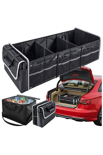 Mardil Car Trunk Organizer Bag 3-Compartment WO-877 Black, foldable storage c...