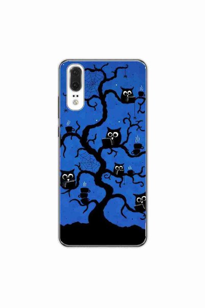 OEM Калъф, съвместим с Huawei P20, силиконов гел TPU, с десен Хелоуин дърво и...