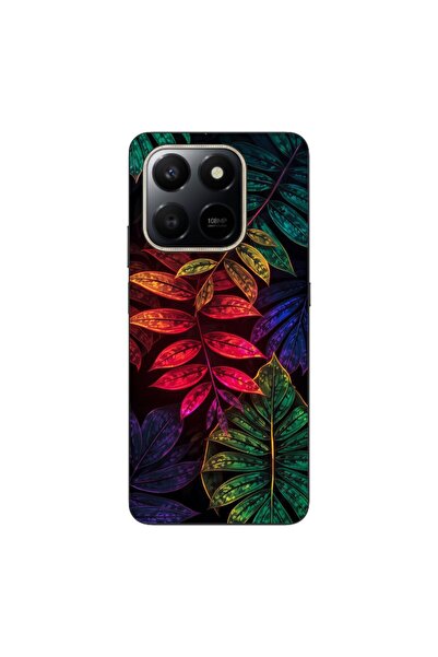 OEM Husa compatibila cu Honor X7d Silicon Gel Tpu Model Minmal Neon Leaves Pa...