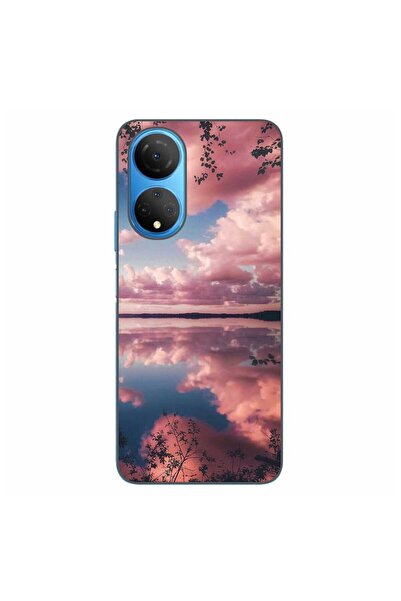 OEM Калъф, съвместим с Honor X7, силиконов гел TPU модел  "Розови облаци "