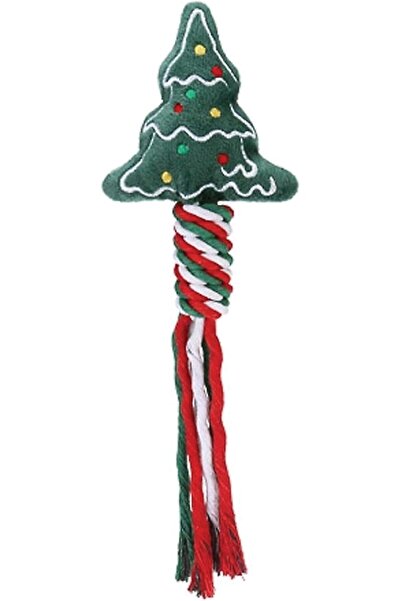DELIGHT Plush Pet Toy Christmas Tree 30×10×3.5cm – Soft Holiday Cat & Dog Toy