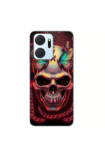 OEM Θήκη συμβατή με Honor X7a, από σιλικόνη gel TPU, με ολογραφικό κρανίο και...