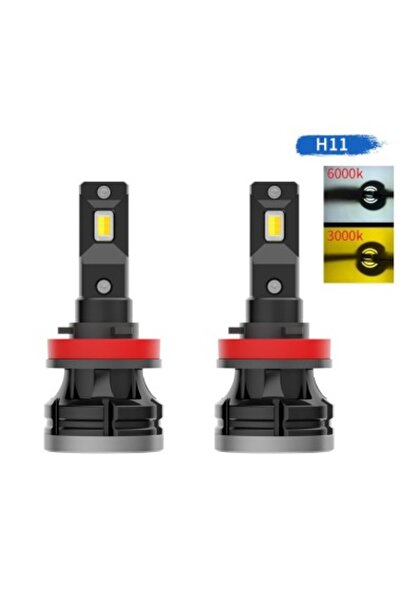 Xenon Bright Set de 2 LED-uri auto H11 Canbus, 3000K/6000K, putere 50W, lumin...