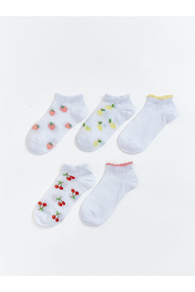 LC Waikiki Șosete sport pentru fete cu model de fructe, pachet de 5