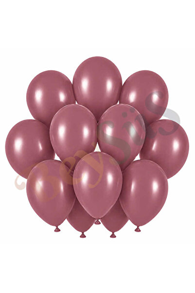 BeySüS Rosewood Color Latex Retro Balloons (30 cm) - 12 Pieces