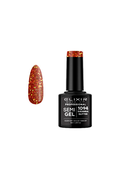 Elixir SEMI GEL (ΗΜΙΜΟΝΙΜΟ ΒΕΡΝΙΚΙ) - 1094 (SAVANNA GLITTER) 8ML