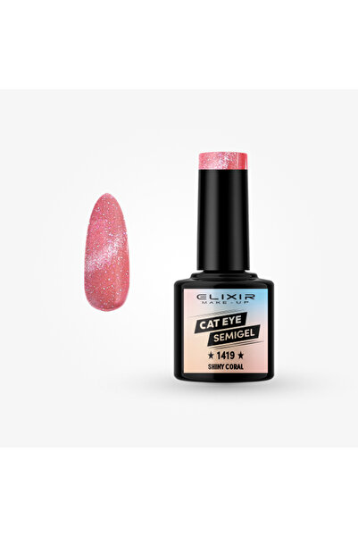 Elixir CAT EYE SEMI GEL (ΗΜΙΜΟΝΙΜΟ BΕΡΝΙΚΙ) - 1419 SHINY CORAL 8ML