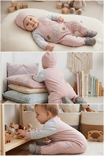 meyastore Baby Romper with Booties Hello Beautiful Embroidered