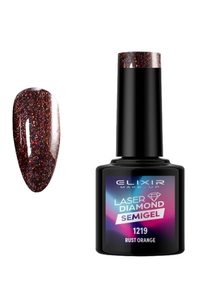 Elixir LASER DIAMOND SEMI GEL (ΗΜΙΜΟΝΙΜΟ BΕΡΝΙΚΙ) - 1219 ( RUST Orange ) 8ML