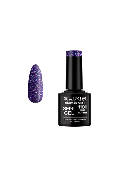 Elixir SEMI GEL (ΗΜΙΜΟΝΙΜΟ ΒΕΡΝΙΚΙ) -1101 (VIVID GLITTER) 8ML