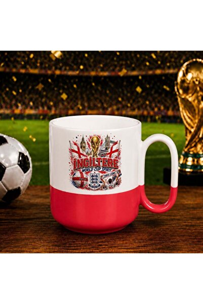 Bk Gift كأس أحمر مبهج بتصميم كأس العالم لكرة القدم مع تصميم موضوعي لمشجعي إنج...