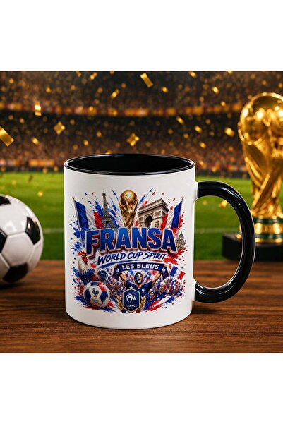 Bk Gift France Fan Themed World Football Cup Designed Black Trophy Cup