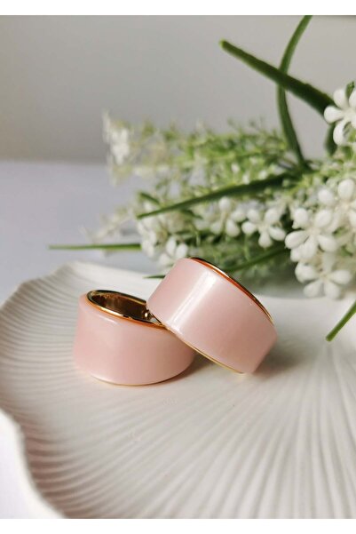 Halley Concept Wide Hoop Steel Earrings Diameter 3. cm – Pink