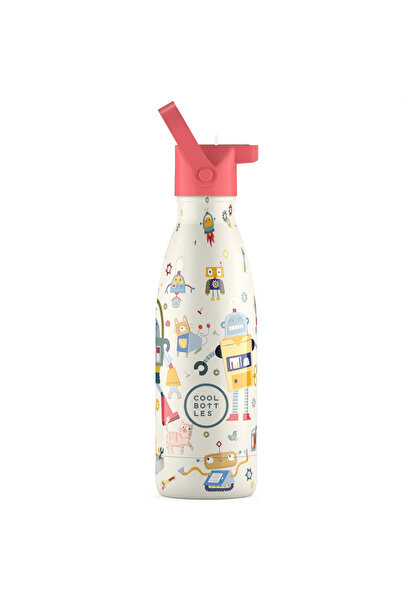 Cool Bottles Paslanmaz Çelik Suluk - The Kids Bottle Messy Robots 350 ml CBBK...