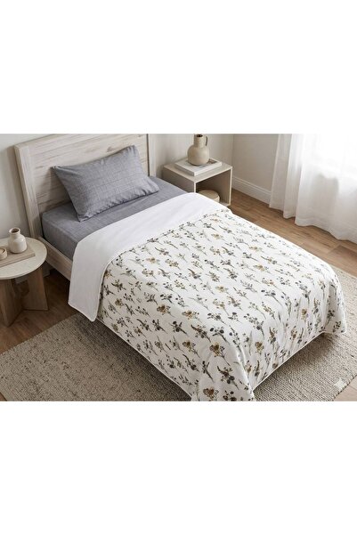 ŞENER HOME Wildflower Patterned Elastic Single Pique Set