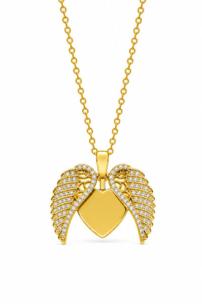 MakeWell Collapsible Heart Clover Butterfly Winged Heart Necklace – Gold and ...