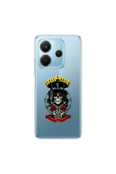 PPKin Redmi Note 14 Compatible Metal 3 Design Transparent Case
