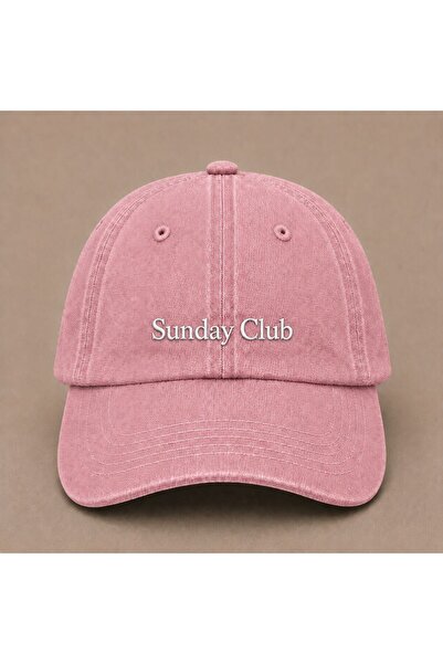 WeavedCo Sunday Club Embroidered Vintage Washed Cap Hat