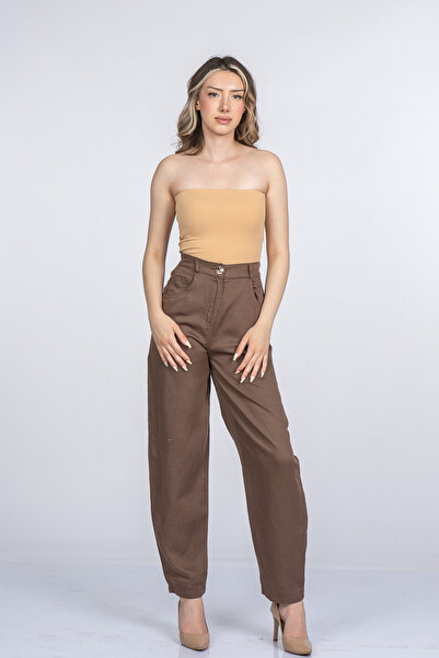 MissVina Alina Narrow Leg Balloon Form Linen Trousers 30398