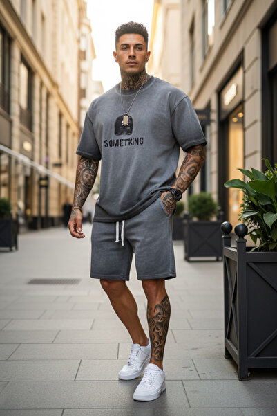 dehaine Summer set for men, t-shirt + shorts, men's short tracksuit M20
