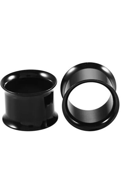 Amalfi Accessories Σκουλαρίκια Piercing, Σκουλαρίκια Διαστολής από Ατσάλι, Μαύρο