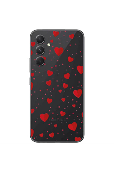 Other Samsung Galaxy A05s Dot hearts Transparent Silicone TPU Θήκη