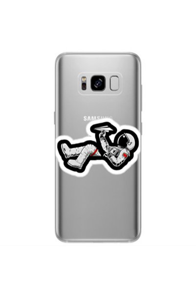 Other Samsung S8 Astronaut flies a plane Transparent Silicone TPU Θήκη
