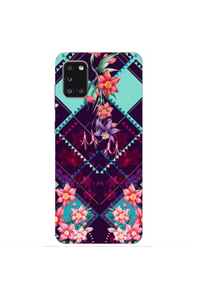 Other Samsung A31 Checkered flowers Transparent Silicone TPU Θήκη