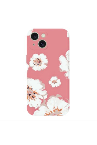Other Apple iPhone 15 White Flowers Transparent Silicone TPU Θήκη