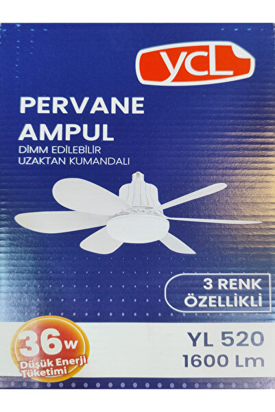 Simra Elektrik 36w Beyaz kasa 52cm Pervane Ampül 3 renkli