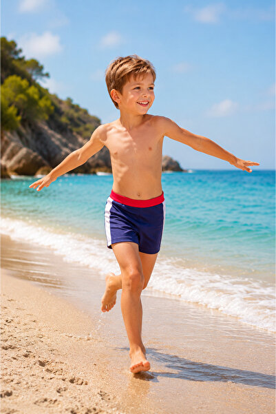 RUKİYE YAVUZ Pamuk Pazen Boys' Swim Trunks Uv Filter Lined Quick Dry Beach an...