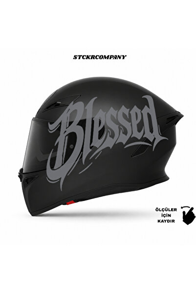 STCKRCO Blessed Kask Sticker – Motor Kaskı İçin Premium Yazı Kaligrafik Sticker