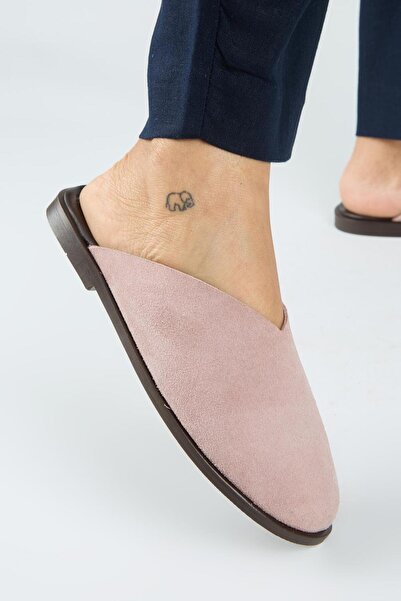 Manijero Magali Women's Genuine Leather Flat Sabo Powder Slippers