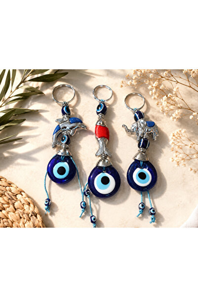Atak Hediyelik Evil Eye Beaded Decorative Wall Decoration Keychain - Elephant...