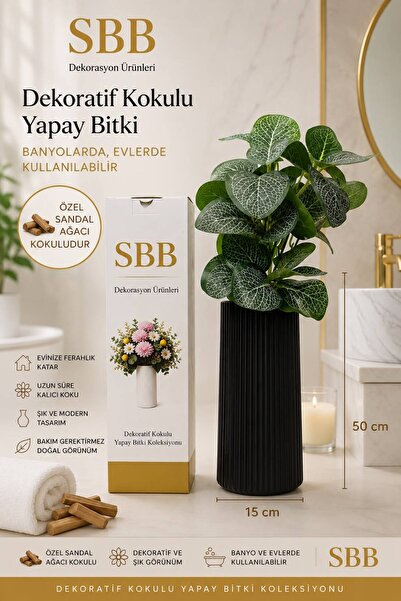 SBB Oda Kokusu - Sandal Ağacı Kokulu Dekoratif Oda Kokusu - Yapay Çiçekli Şık...