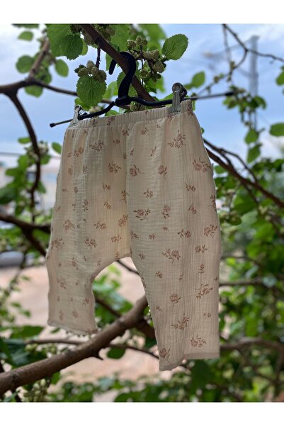 Store Çiçekli Müslin Kız Şalvar
