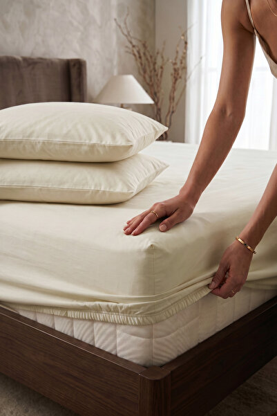 Vintero Home Ranforce Cotton Single Elastic Bed Sheet Set - 100X200 + 30 cm (...