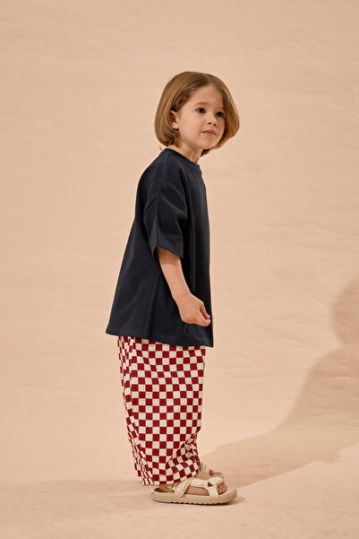 Fahhar Kids Oversize Basic T-Shirt Navy Blue