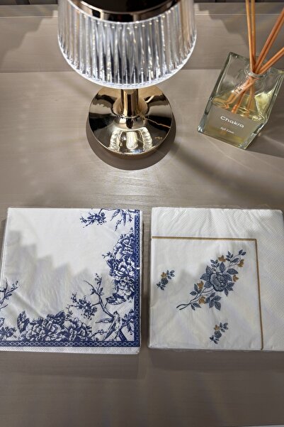CKM silikon Suna K. Royal Blue Mavisi Premium Desenli Peçete 2 Paket Toplam 4...