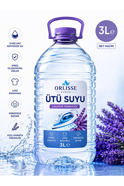 Orlisse Ütü Suyu 3 Lt Lavanta Ferahlığı – Kireç Önleyici, Leke Bırakmaz, %100...