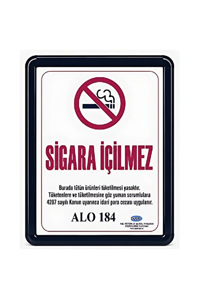 Arte Display Sigara İçilmez Levhası A3 (30x42cm) Alüminyum çerçeveli (Siyah)