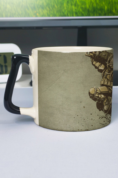 ZipZap Bioshock Printed Ceramic Luxury Mug (1 Piece) Special Black Handle Wav...