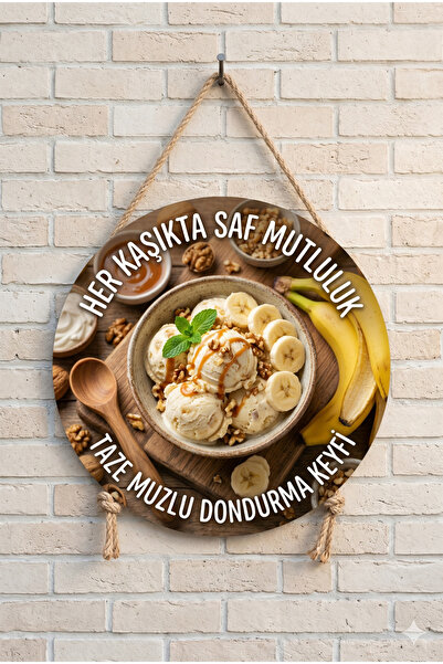 Mayeka Wooden Wall Door Decorative Ornament Painting for Ice Cream Shops, Des...