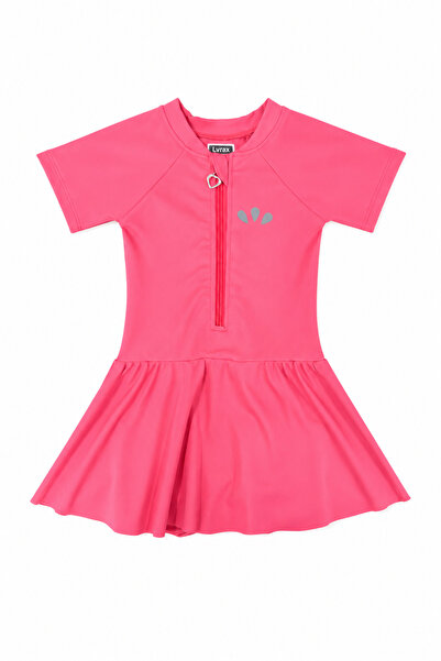 Beniizle Lyrax Logo Detailed Girls' Swimsuit with Shorts